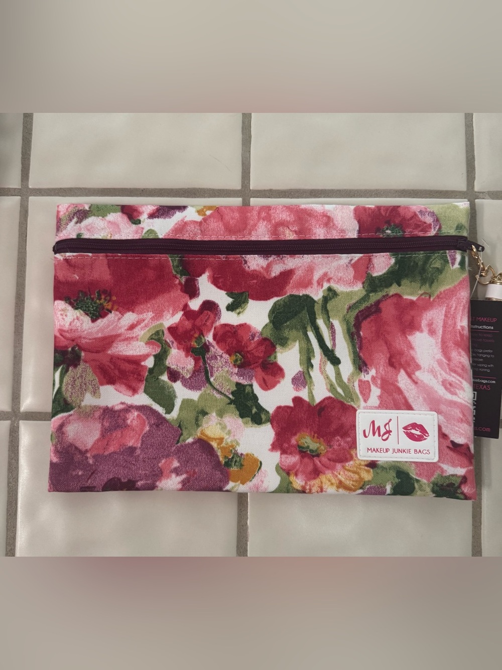 Makeup Junkie Bags Floral Top Zip Bag